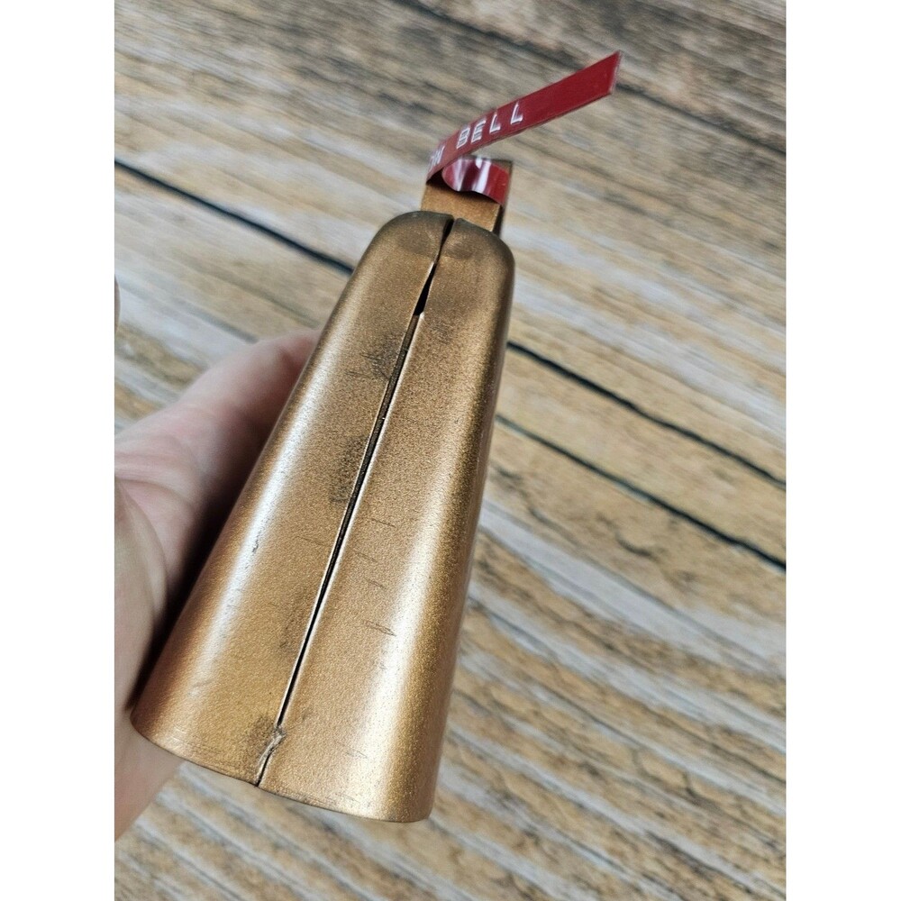 Vintage Copper Toned Cowbell Nice Sound Patina Of Age 5" - Picture 5 of 9